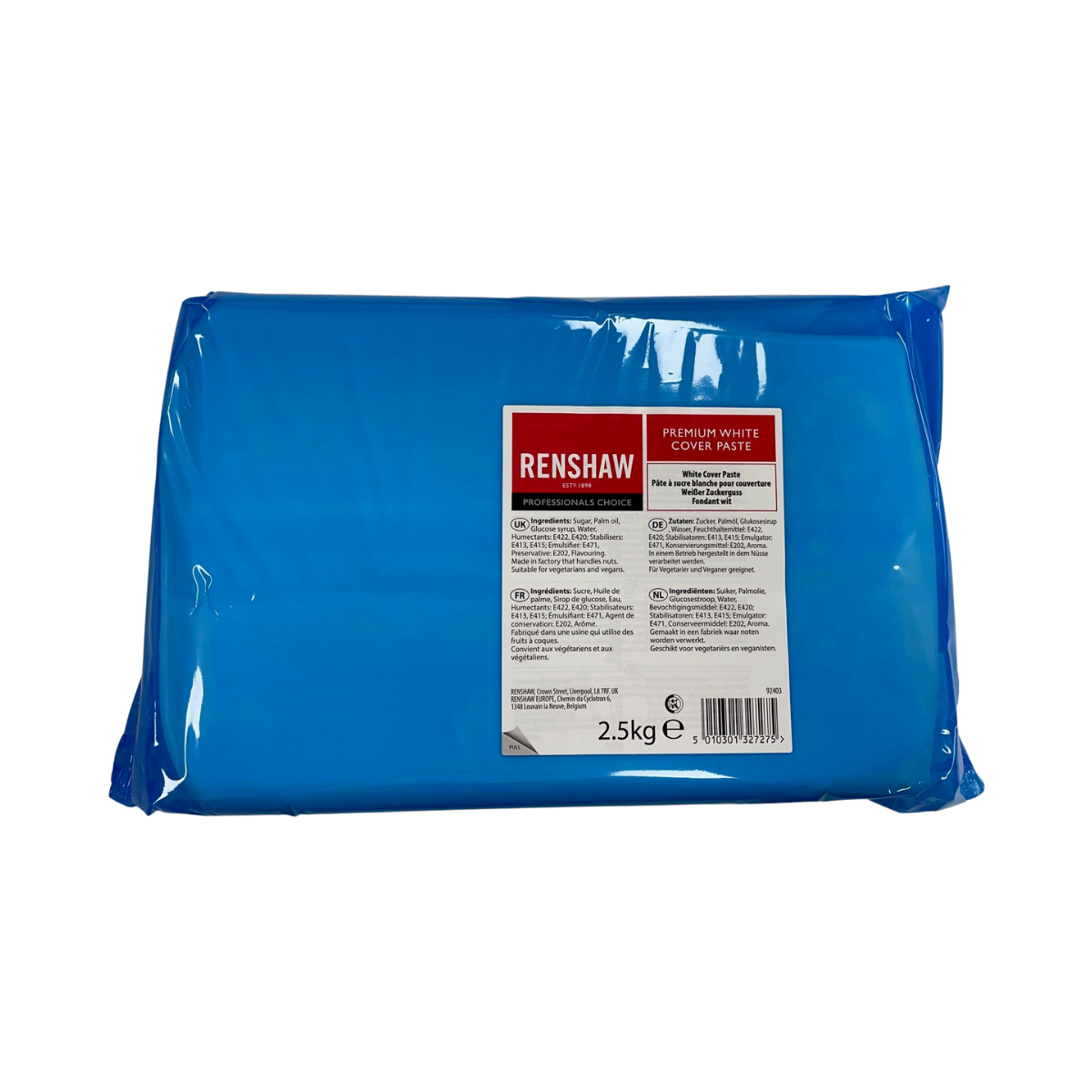 Renshaw PREMIUM Covering Paste 2.5kg Pack Cake Cupcake - White