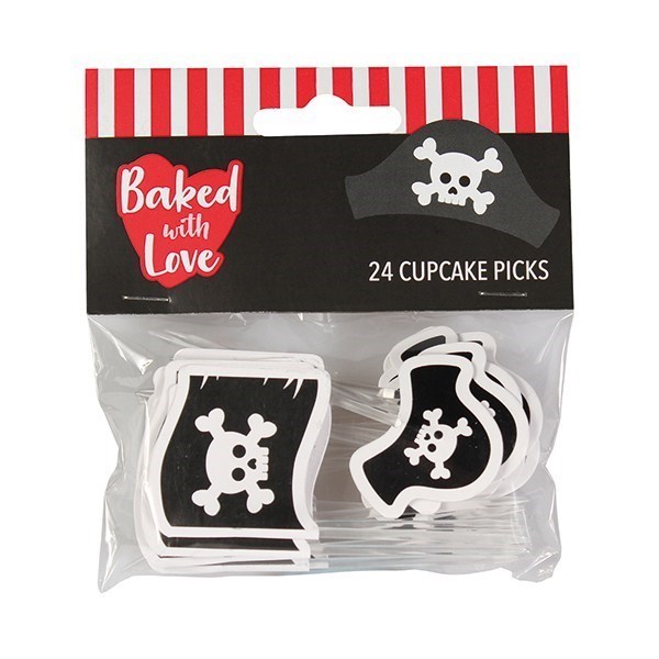 Pirate Decorative Cupcake Cake Pics. 24 Pack.