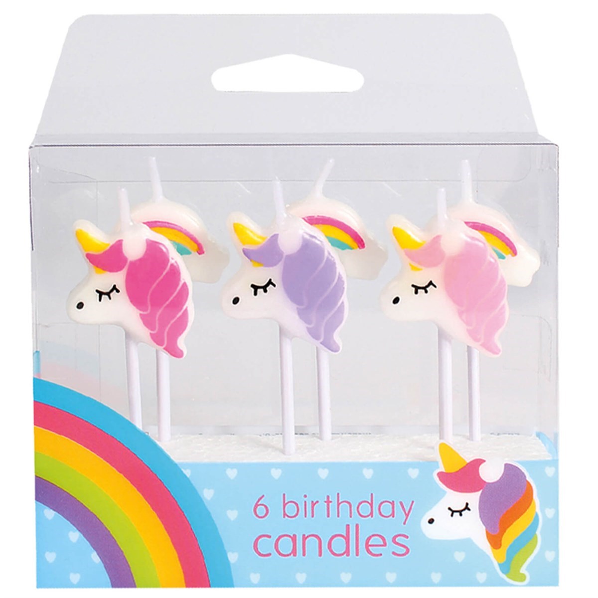 Unicorn Cake Cupcake Candles - 6 Pack