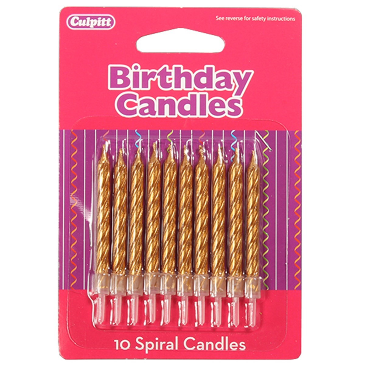 Gold Spiral Cake Cupcake Candle - 10 pack