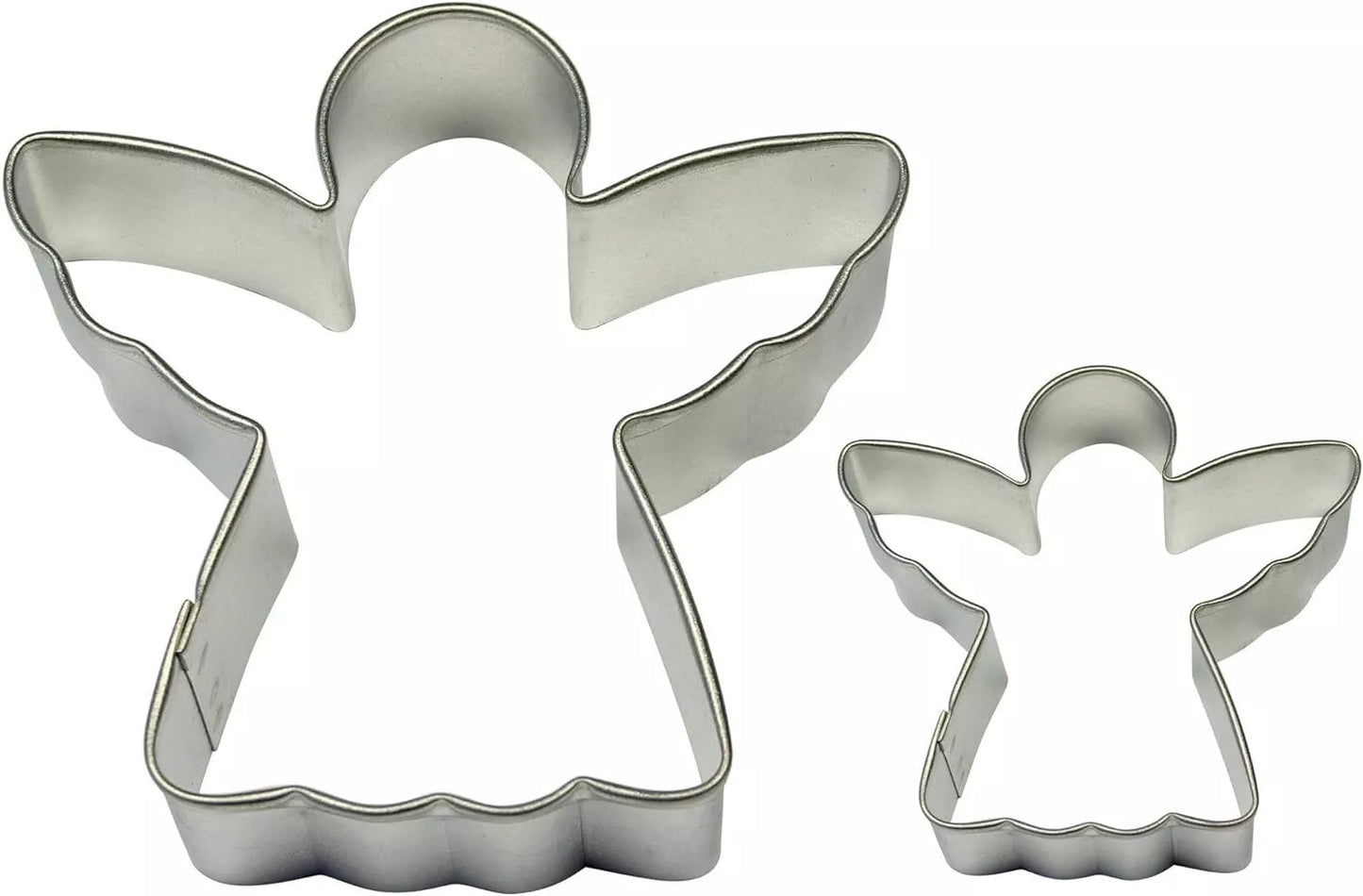 PME Angel/Fairy Cookie Cutters Metal Cake Shape Christmas Pack Of 2 Small and Large