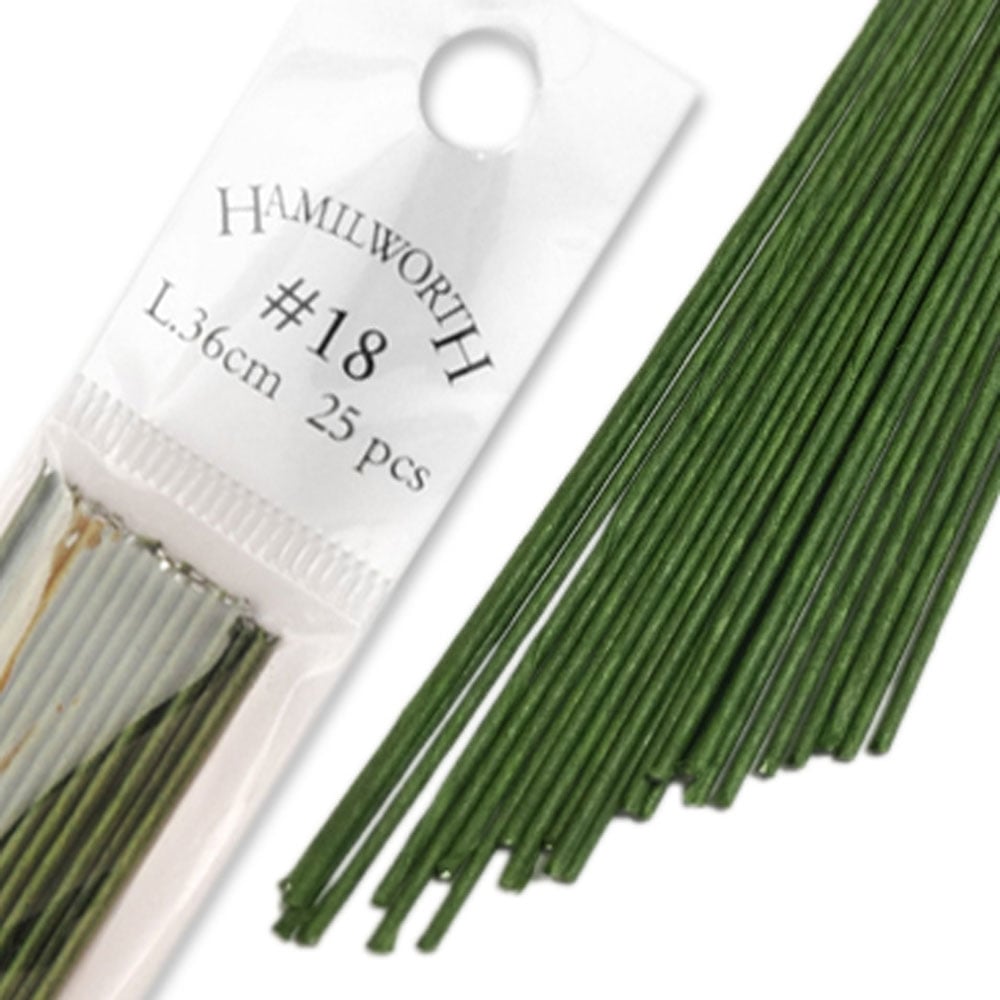 Hamilworth Dark Green - Sugar Florist & Cake Decorating Florist Wire - Paper Covered - Choose your Size