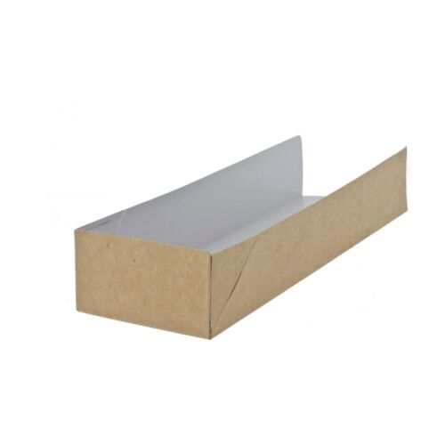 KRAFT HOT DOG Holder Disposable Takeaway BBQ Compostable Recyclable Cardboard Brown Sausage Roll Sub Sandwich Holders Fast Food Packaging Box Serving Tray Container Party