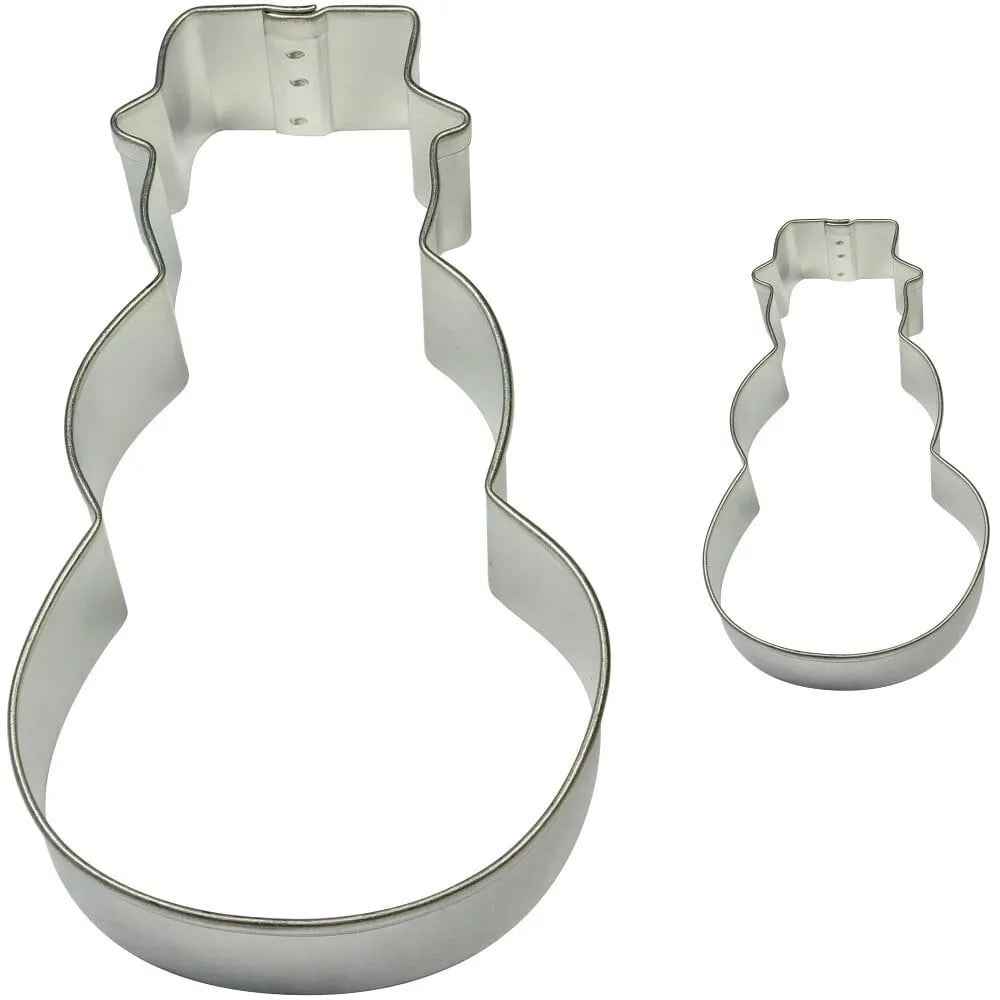 PME Snowman Cookie Cutters Metal Cake Shape Christmas Pack Of 2 Small and Large