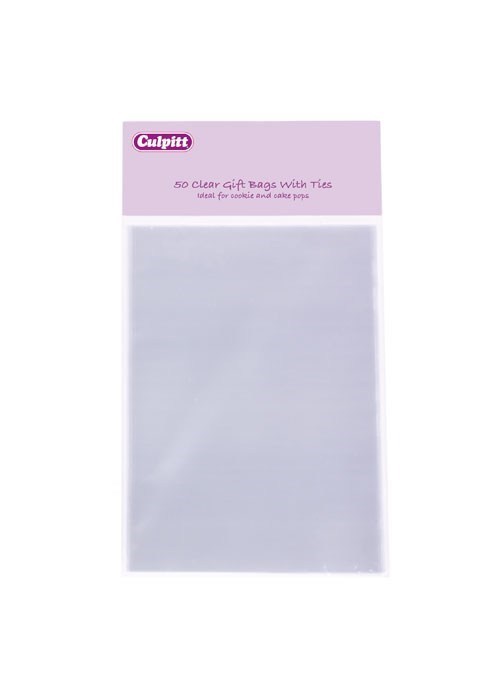 Clear Gift Bags 101 x 152mm With Ties - 50 Pack