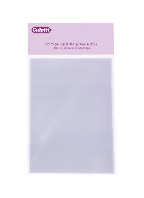 Clear Gift Bags 120 x 170mm With Ties - 50 Pack