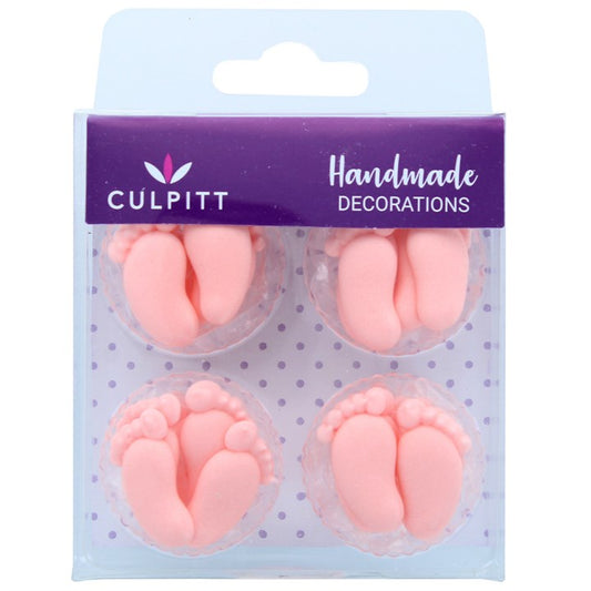Pink Pairs of Feet Sugar Pipings Decorations