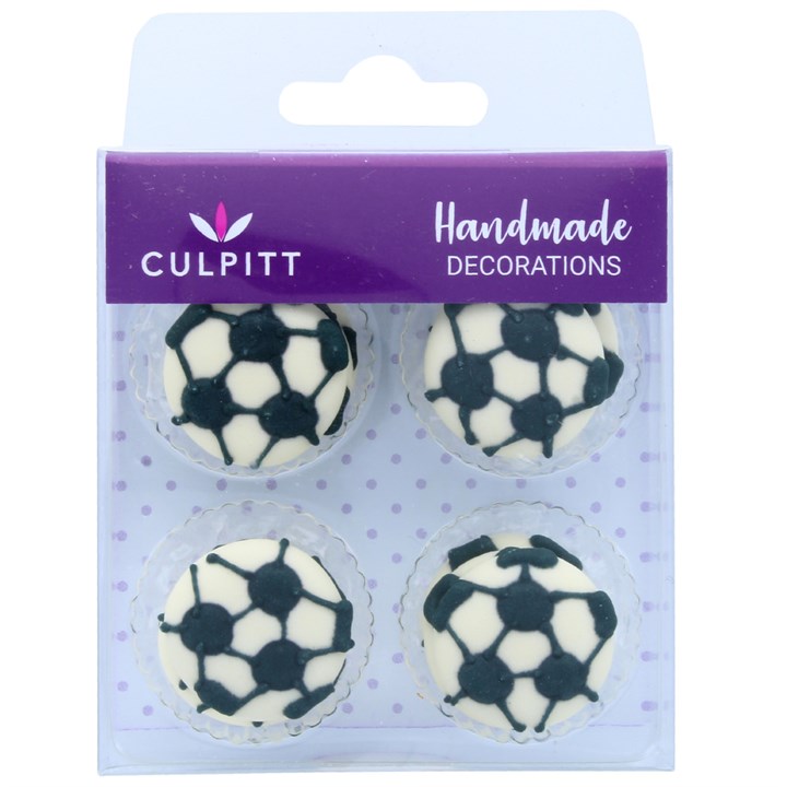 Football Sugar Decorations Pipings - Pack of 12