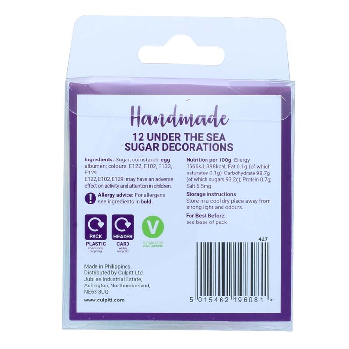 Under The Sea Sugar Decorations Pipings - Pack of 12