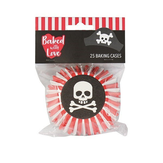 Pirate Foil Baking Cupcake Cases. 25 Pack.