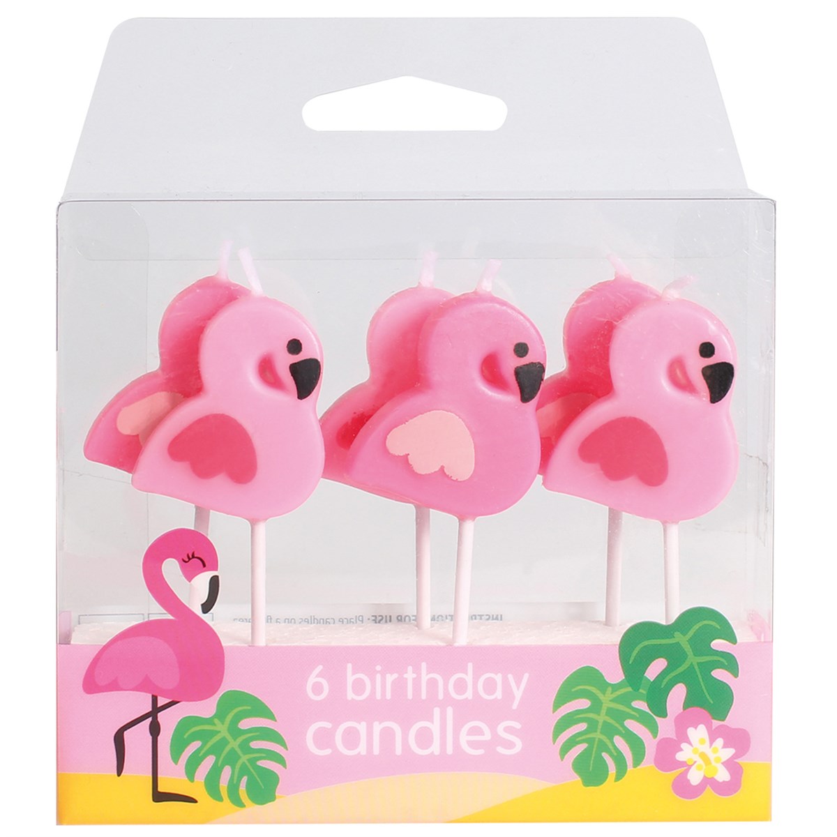 Flamingo Cake Cupcake Candles - 6 Pack