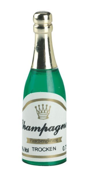 Plastic Champagne Bottle Cake Cupcake Decoration - 55mm. 1 Pack.