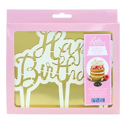 Happy Birthday Cake Topper Plastic Cutter - 185 X 155MM