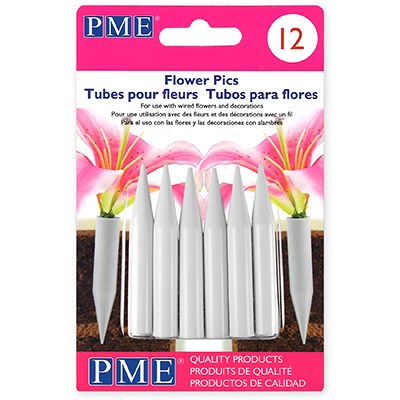 Medium Flower Cake Cupcake Pics - 56 x 8 mm - 12 Pack.