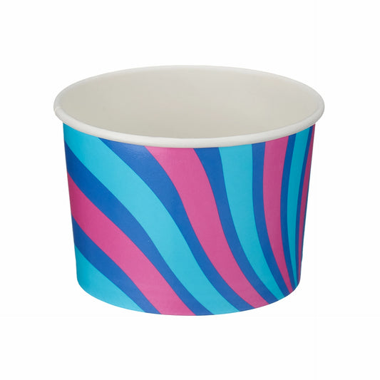 Disposable Recyclable Ice Cream Tubs Pots Bowls Cups 4oz/6oz/8oz, Sweets, Fruit, Desserts Packaging Food-Safe Paperboard, Stackable 25 or 50Pks