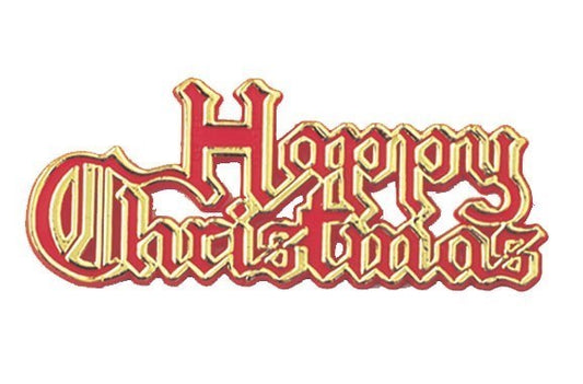 Plastic A HAPPY CHRISTMAS Red and Gold Coloured Cake Cupcake Motto (G)