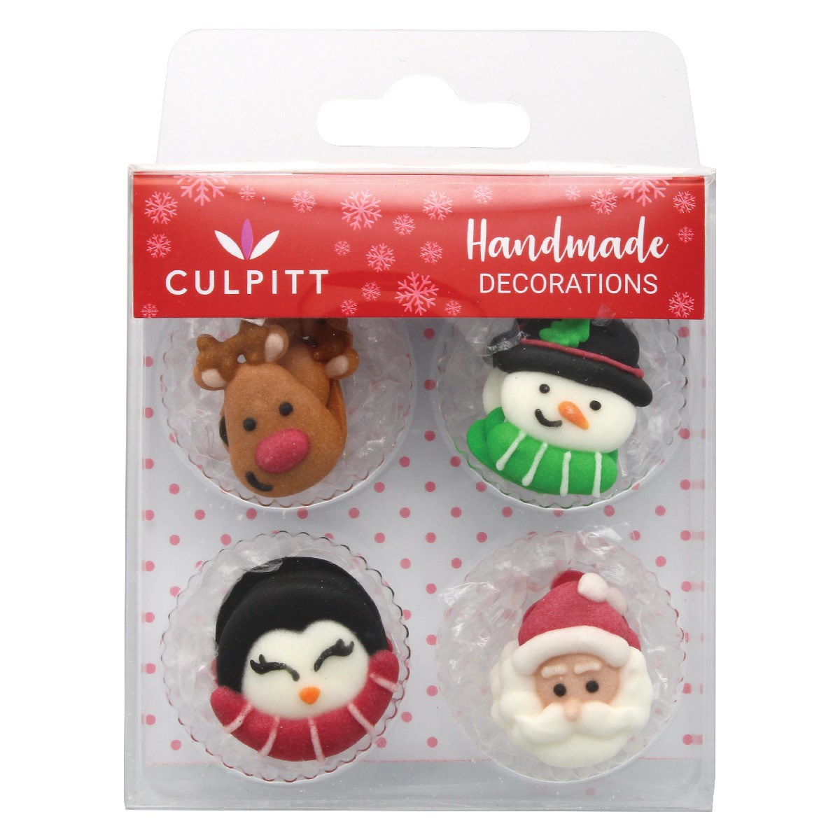 12pk Christmas Edible Sugar Decorations. Great for Cakes, Biscuits, Cupcakes and Other Festive Treats. 4 Beautiful Designs to Choose From.