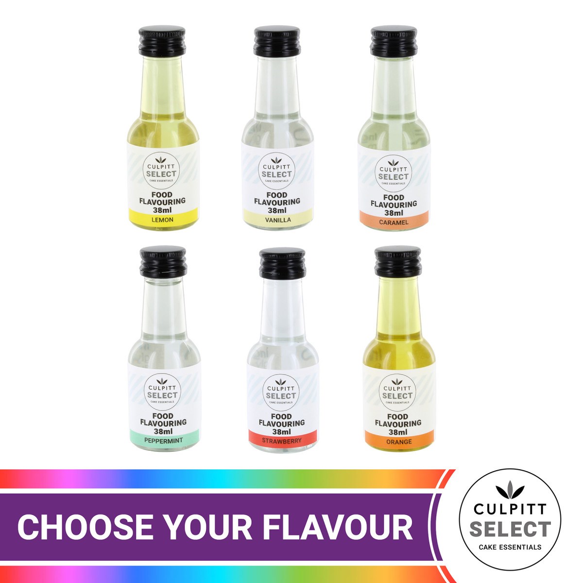 Culpitt Extract Flavouring Essence Baking Lemon Mint Orange Caramel Strawberry Vanilla 38ml