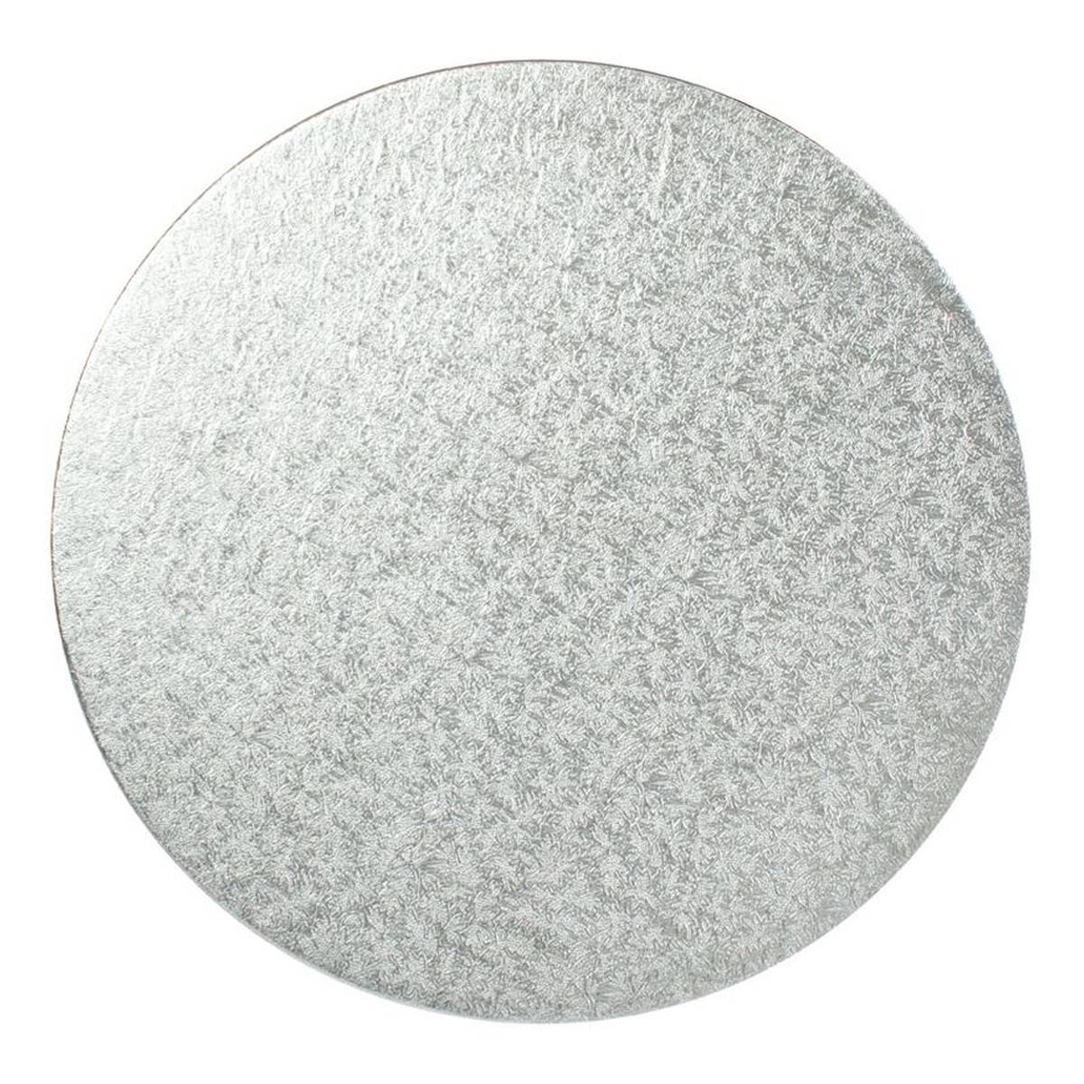 Single Thick Round Cut Edge Cake Cards Silver Fern (1.8mm thick) 25 Pack