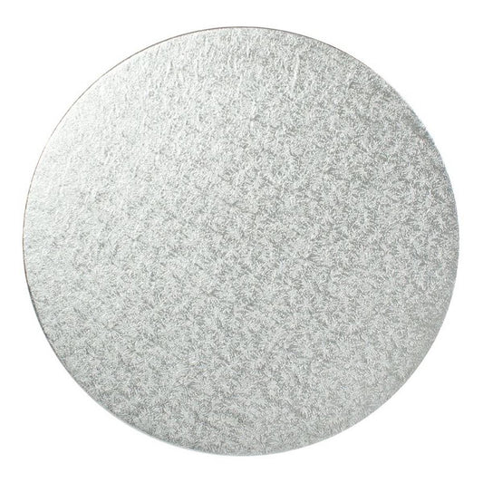 Single Thick Round Cut Edge Cake Cards Silver Fern (1.8mm thick) 25 Pack