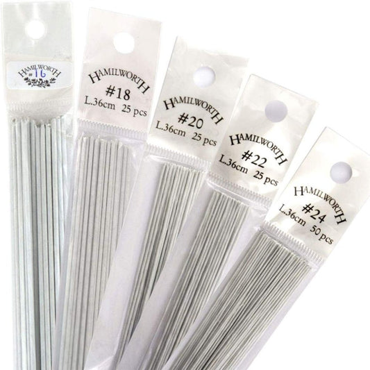 Hamilworth White - Sugar Florist & Cake Decorating Florist Wire - Paper Covered - Choose your Size